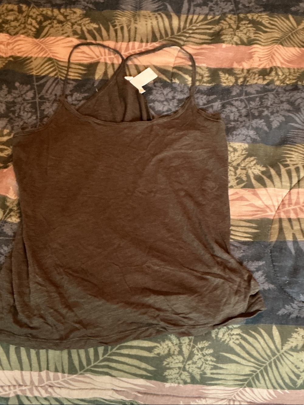 H&M olive green Spaghetti-Strap Camisole